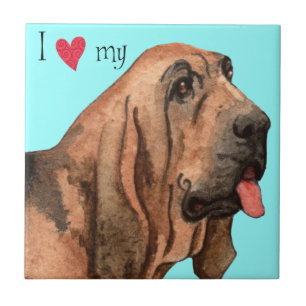 Azulejo De Cerâmica Eu amo meu Bloodhound