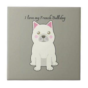 Azulejo De Cerâmica Eu amo meu Bulldog Francês