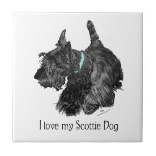 Azulejo De Cerâmica Eu Amo Meu Cachorro Scottie