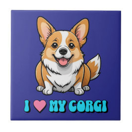 Azulejo De Cerâmica Eu Amo Meu Corgi