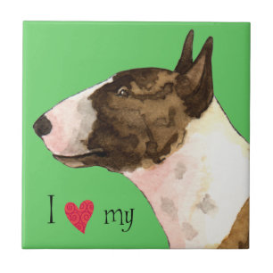 Azulejo De Cerâmica Eu amo meu Mini Bull Terrier