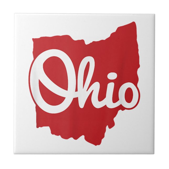 Azulejo De Cerâmica Eu Amo Meu Ohio Home Script Ohio (Frente)