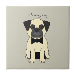 Azulejo De Cerâmica Eu Amo Meu Pug