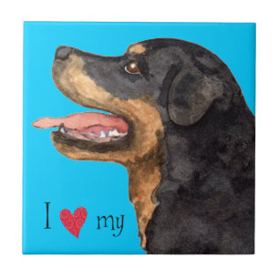 Azulejo De Cerâmica Eu amo meu Rottweiler