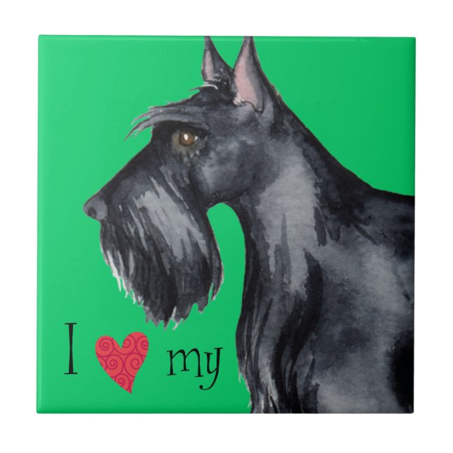 Azulejo De Cerâmica Eu amo meu Scottie (Frente)