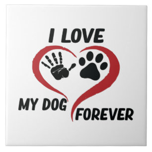 Azulejo De Cerâmica Eu amo meu travesseiro decorativo de cachorro
