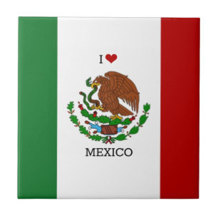 Azulejo De Cerâmica eu amo méxico - bandeira mexicana,