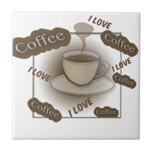 Azulejo De Cerâmica Eu amo o copo de café