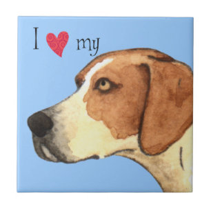 Azulejo De Cerâmica Eu Amo o meu Foxhound Americano