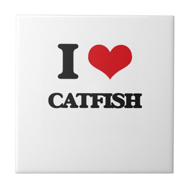 Azulejo De Cerâmica Eu amo o peixe-gato (Frente)