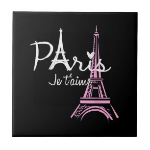 Azulejo De Cerâmica Eu Amo Paris Torre Eiffel França Lembrança Frances