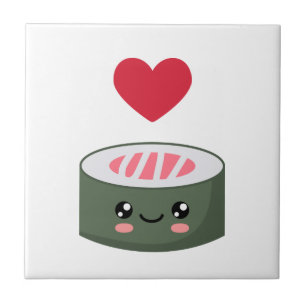Azulejo De Cerâmica Eu amo Sushi