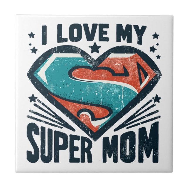 Azulejo De Cerâmica Eu Amo Você Mamãe (Frente)