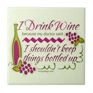 Azulejo De Cerâmica Eu bebo citações engraçadas do vinho