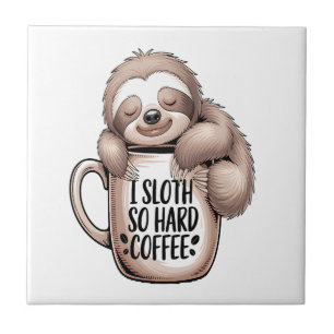 Azulejo De Cerâmica Eu Bicho-Preguiça Sem Café