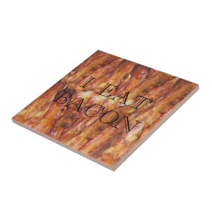 Azulejo De Cerâmica Eu Comi Texto Bacon com Fundo