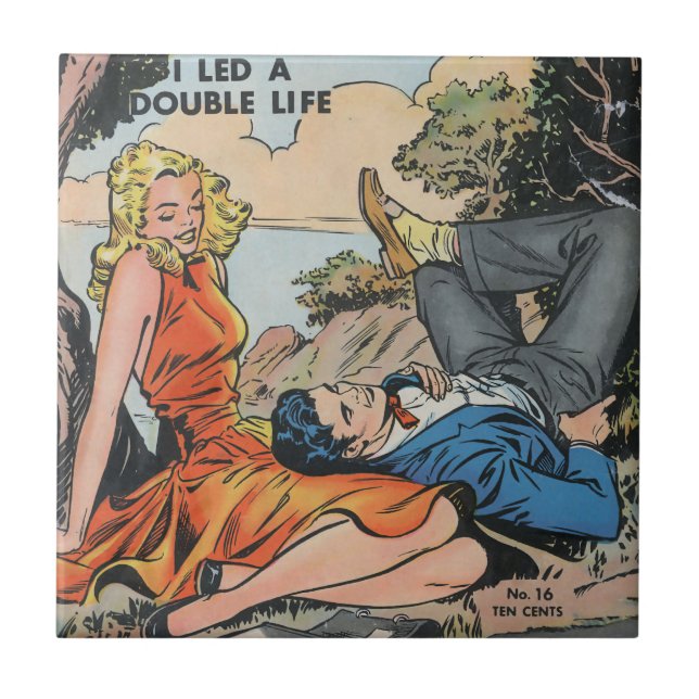 Azulejo De Cerâmica Eu conduzi uma vida dobro (Frente)