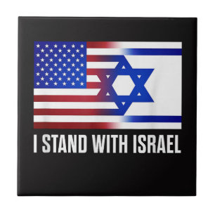 Azulejo De Cerâmica Eu Estou com Israel Patriótico