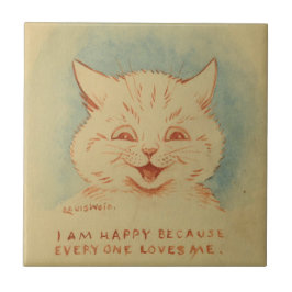 Azulejo De Cerâmica Eu Estou Feliz Porque Todo Mundo Me Ama (Gatinho F