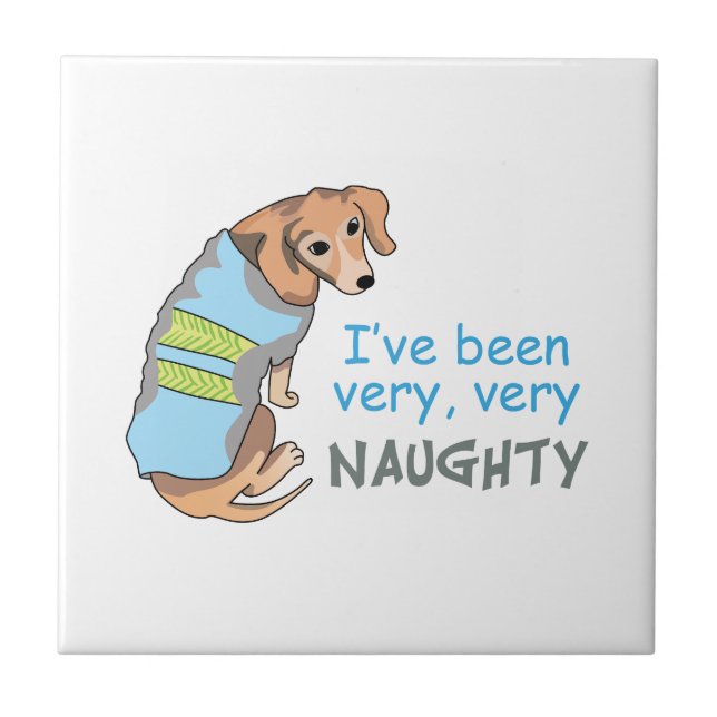 AZULEJO DE CERÂMICA  EU FUI NAUGHTY (Frente)