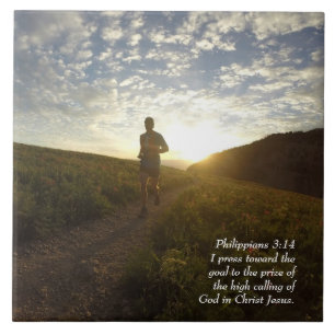 Azulejo De Cerâmica Eu pressiono para a escritura do 3:14 dos