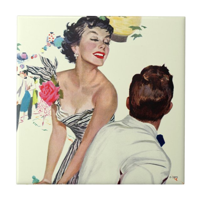 Azulejo De Cerâmica Eu quero um homem (Frente)