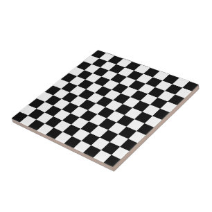 Azulejo De Cerâmica Eu sangro competindo o costume Checkered branco pr