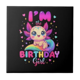 Azulejo De Cerâmica Eu Sou a Axolote da Garota de Aniversário