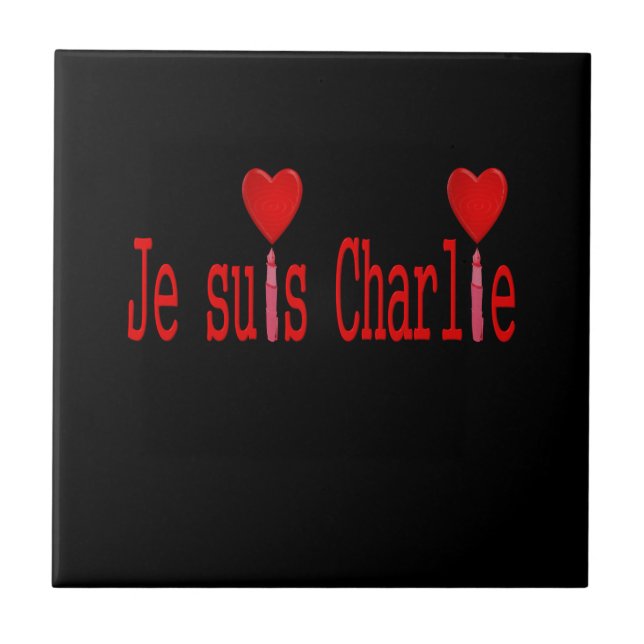 Azulejo De Cerâmica Eu sou Charlie (Frente)