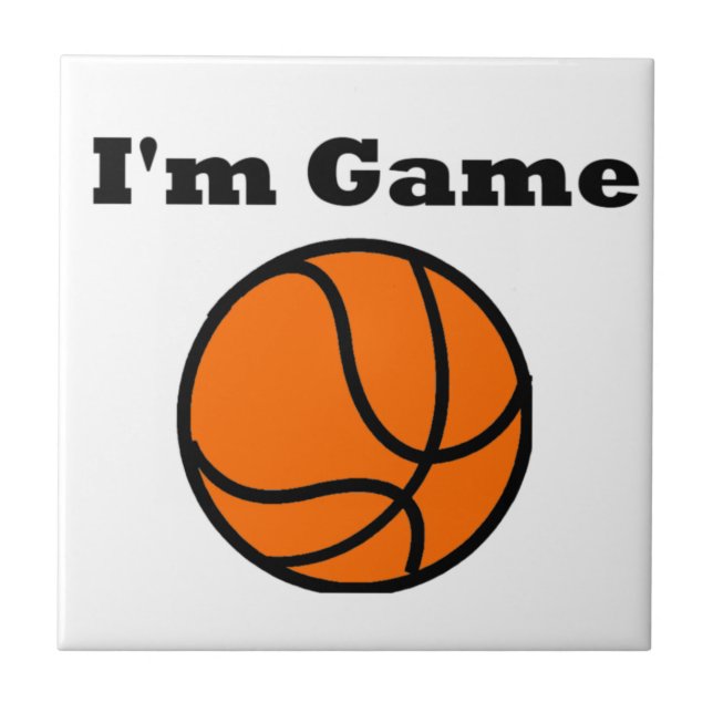Azulejo De Cerâmica Eu sou o Jogo (Basquete) (Frente)