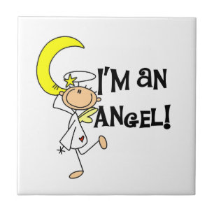 Azulejo De Cerâmica Eu sou uma Camisetas e Presentes de Anjo