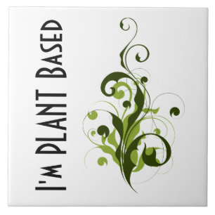 Azulejo De Cerâmica Eu sou Vegan ou Mensagem Vegetariana