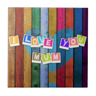 Azulejo De Cerâmica Eu Te Amo Mãe - Adicionar Seu Texto / Nome
