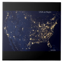 EUA à noite, Imagem da NASA