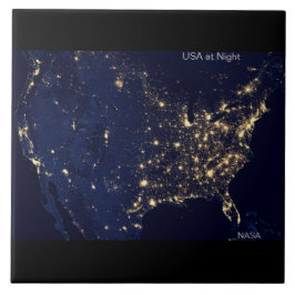 Azulejo De Cerâmica EUA à noite, Imagem da NASA