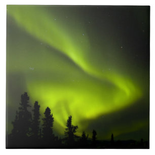 Azulejo De Cerâmica EUA, Alasca, Chena Hot Springs. Aurora Boreal 2