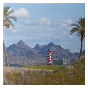 Azulejo De Cerâmica EUA, Arizona, Lake Havasu City. Farol ao lado