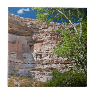 Azulejo De Cerâmica EUA, Arizona. Montezuma Castle, As Ruínas