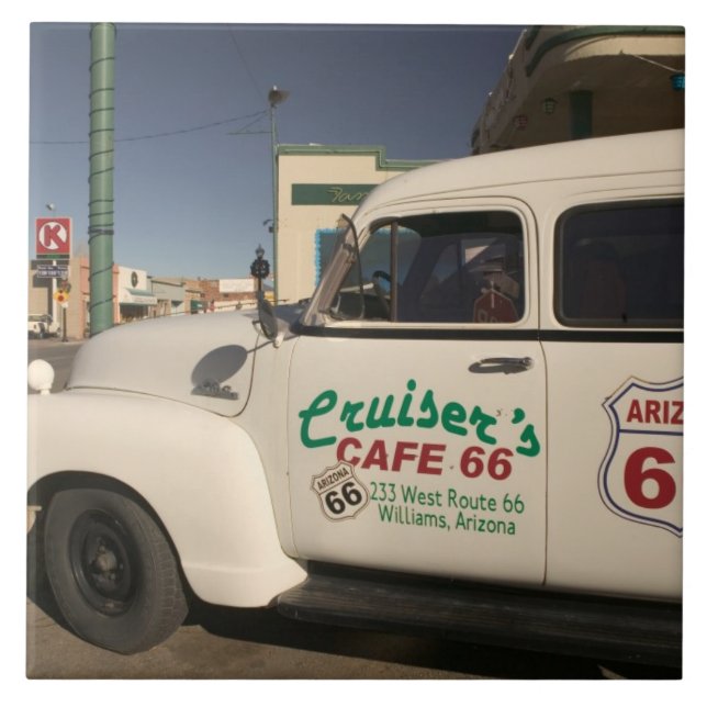 Azulejo De Cerâmica EUA, arizona, Williams: Café 66 dos cruzadores (Frente)