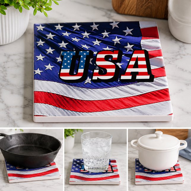Azulejo De Cerâmica EUA - Bandeira Americana (USA - American Flag Tile)