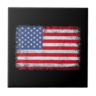 Azulejo De Cerâmica EUA Bandeira Patriótica Americana Para Homens Meni
