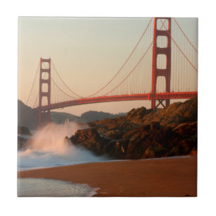 Azulejo De Cerâmica EUA, Califórnia. Vista da Ponte Golden Gate