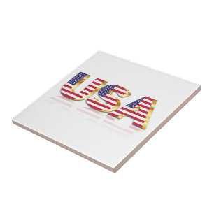 Azulejo De Cerâmica EUA - Estados Unidos da América - Bandeira - Patr