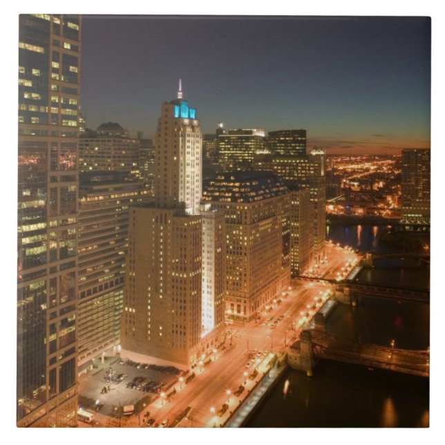 Azulejo De Cerâmica EUA, Illinois, Chicago: O loop: Edifícios (Frente)