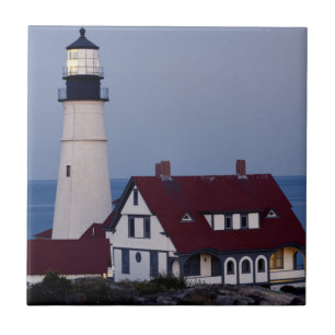 Azulejo De Cerâmica EUA, Maine, Portland, Cape Elizabeth, Farol