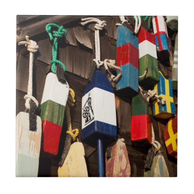 Azulejo De Cerâmica EUA, Massachusetts, Gloucester, Lobster Buoys 2 (Frente)