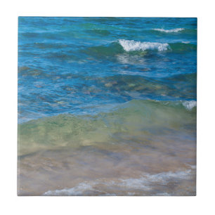 Azulejo De Cerâmica EUA, Michigan. Águas Limpas Do Lago Superior