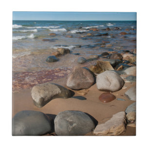 Azulejo De Cerâmica EUA, Michigan. Pedras Arredondadas Em 12 Milhas