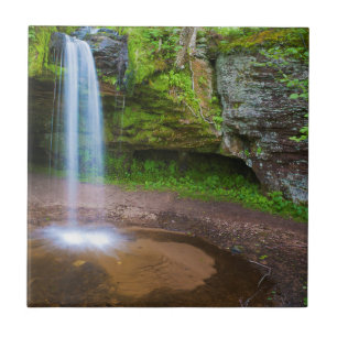 Azulejo De Cerâmica EUA, Michigan. Scott's Falls No Michigan Superior