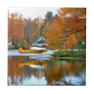 Azulejo De Cerâmica EUA, Nova Inglaterra, New Hampshire. Avião flutuan